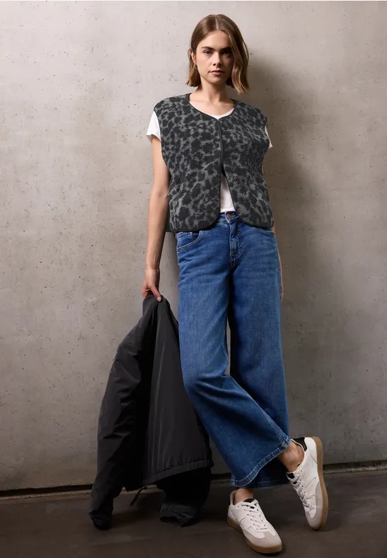 Teddy Weste mit Leo Muster industrial grey