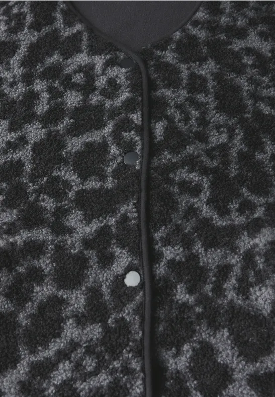 Teddy Weste mit Leo Muster industrial grey