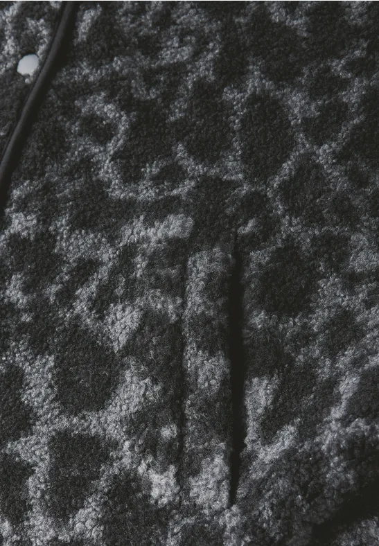 Teddy Weste mit Leo Muster industrial grey