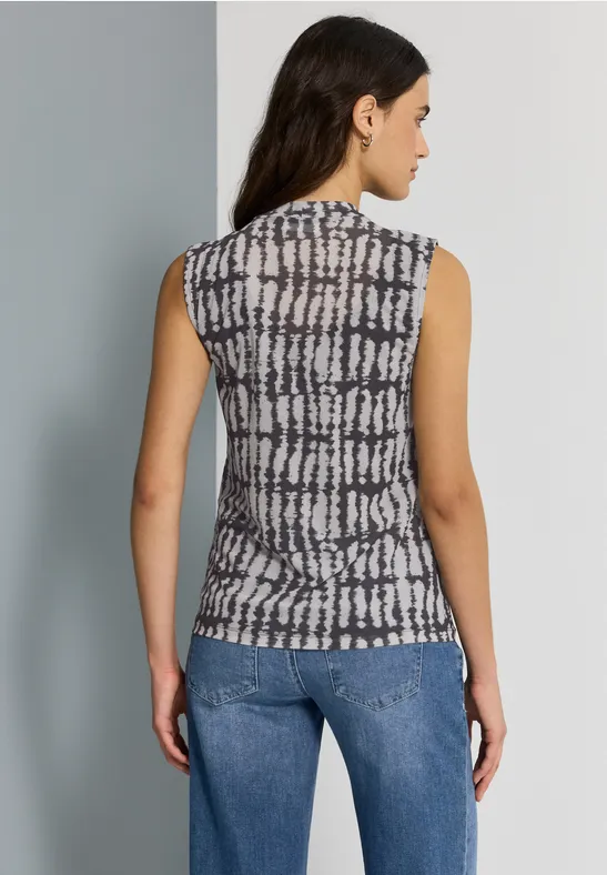 Gemustertes Mesh-Top Black