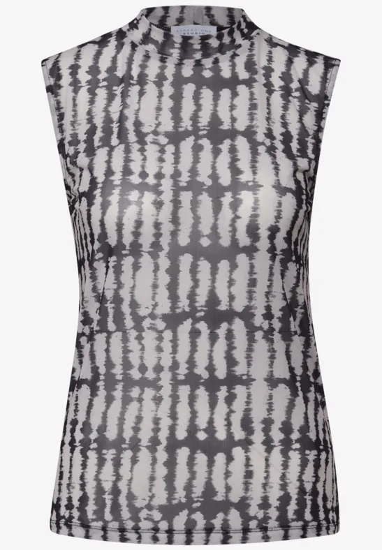 Gemustertes Mesh-Top Black