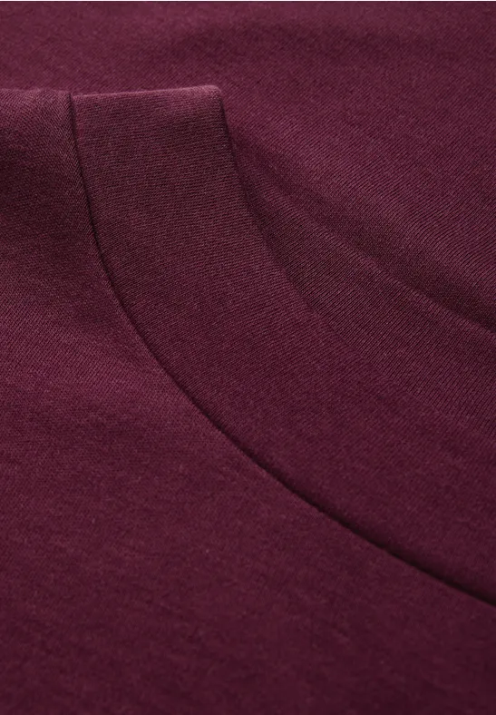 Top met col dark plum red
