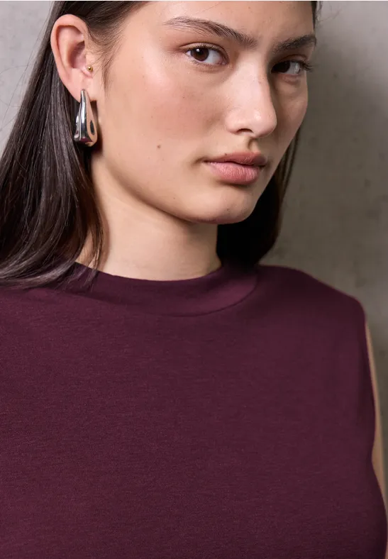 Top mit Turtleneck dark plum red