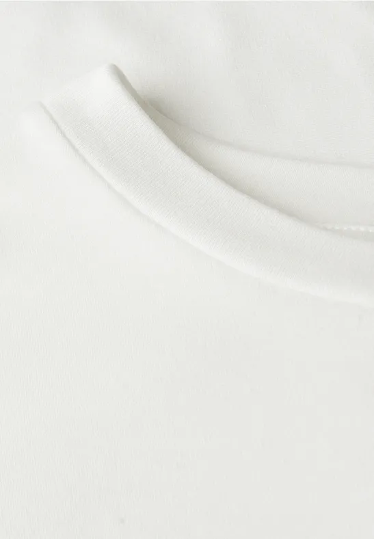 Basic Kurzarmshirt off white