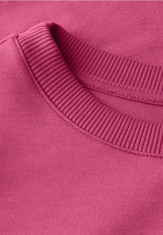 Shirt met mouwen met ruches dark candy pink