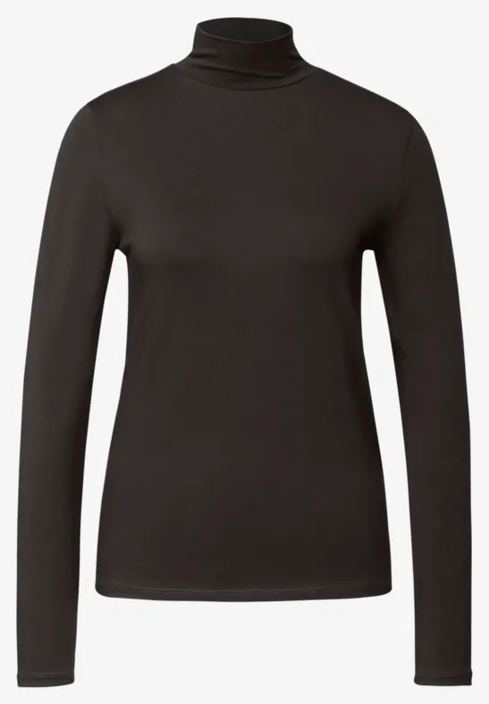 T-shirt à col tourbillon dark auburn brown