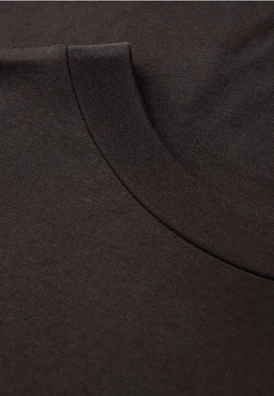 Basic Kurzarmshirt dark auburn brown