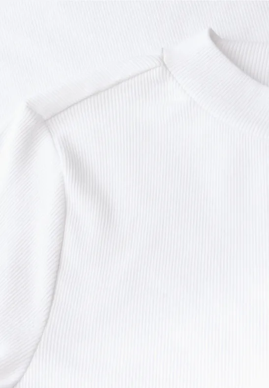 Rippshirt mit Rundhals White