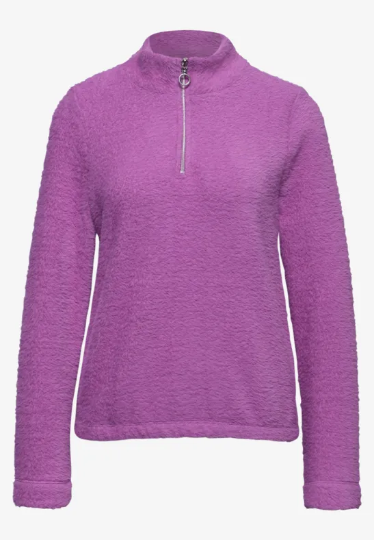 Kuscheliges Shirt mit Zipper floral pink