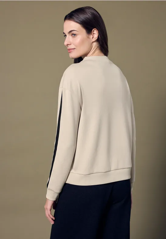 T-shirt à rayures accentuées Soft Fawn Beige