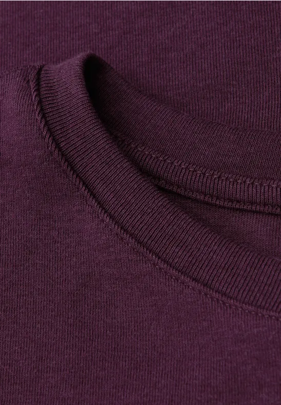 Basic Langarmshirt royal plum