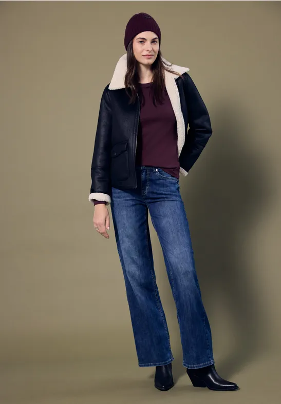 Basic Langarmshirt royal plum