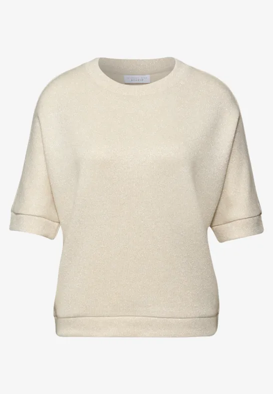 Glitzerndes T-Shirt soft beige