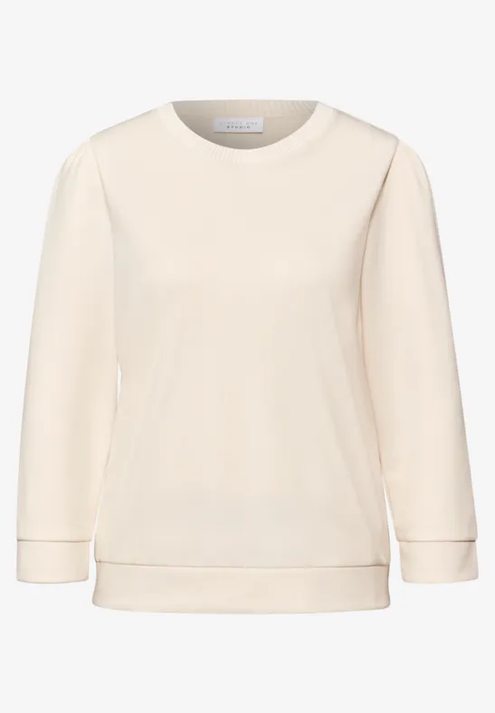 Shirt mit Raffung soft beige