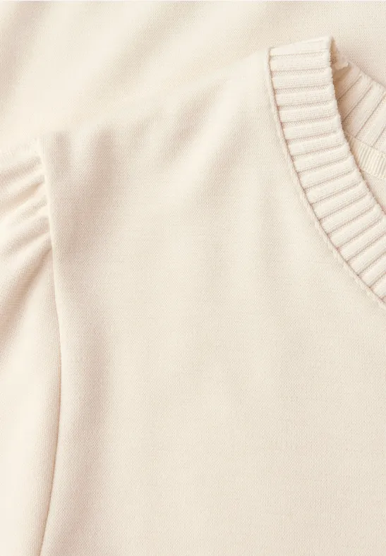 Shirt mit Raffung soft beige