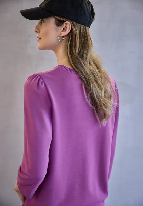 Shirt mit Raffung floral pink