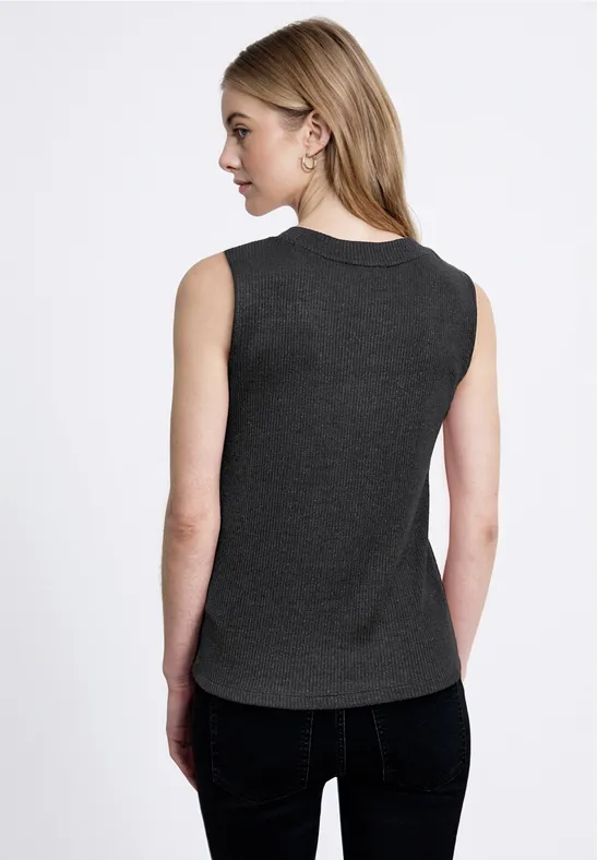 Top en tricot scintillant deep ash grey