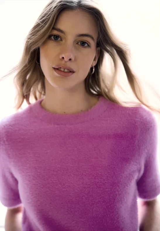 Kuscheliges Basic Shirt floral pink