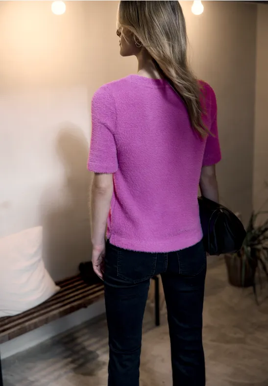 Kuscheliges Basic Shirt floral pink