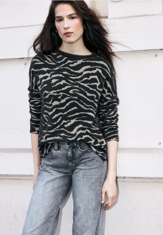 Gemustertes Shirt deep ash grey