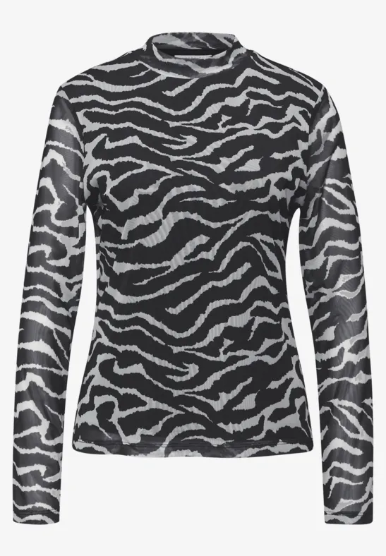 Shirt van mesh met patroon flint grey