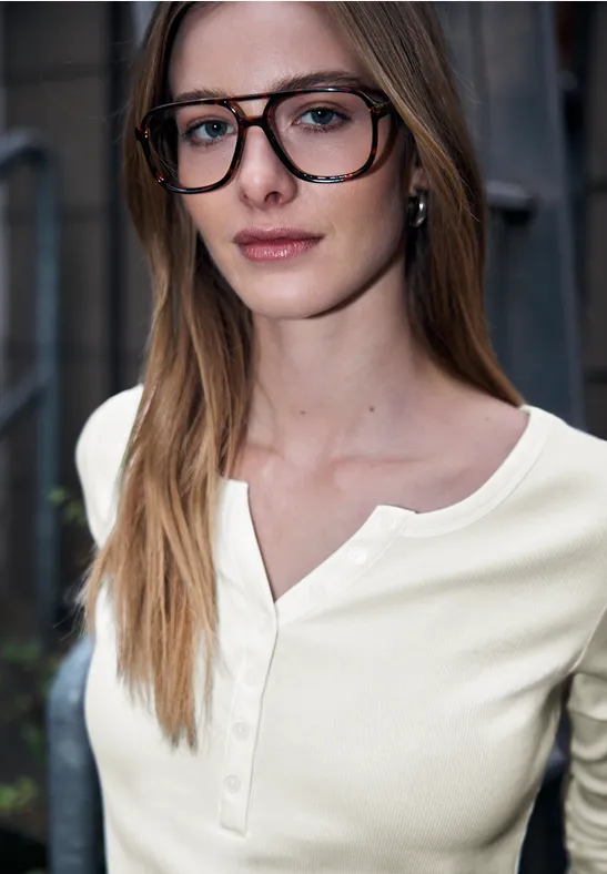 T-shirt à côtes avec boutons off white