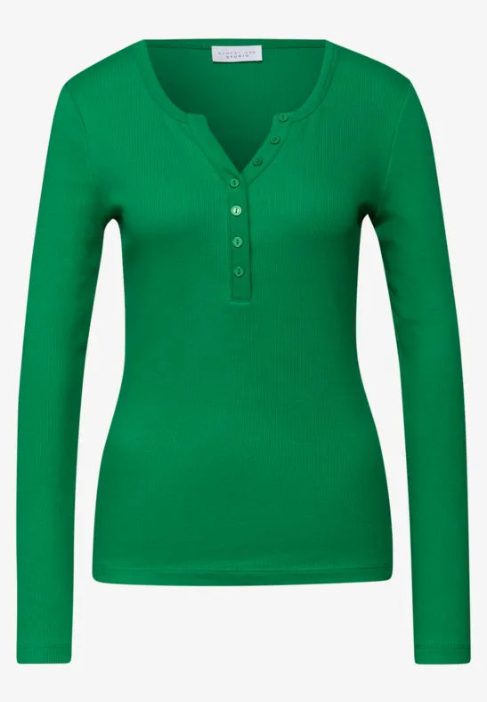 T-shirt à côtes avec boutons null