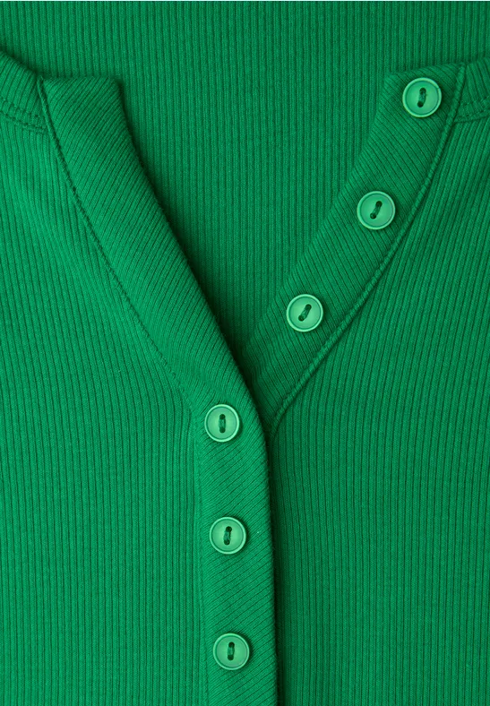 T-shirt à côtes avec boutons null