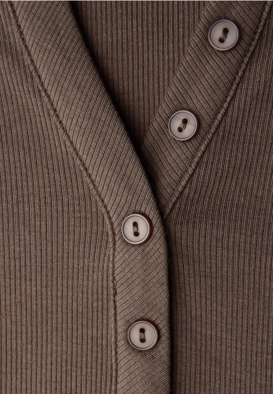 Prążkowana koszula z guzikami null