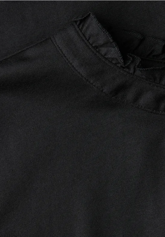 Langarmshirt mit Rüschen Black
