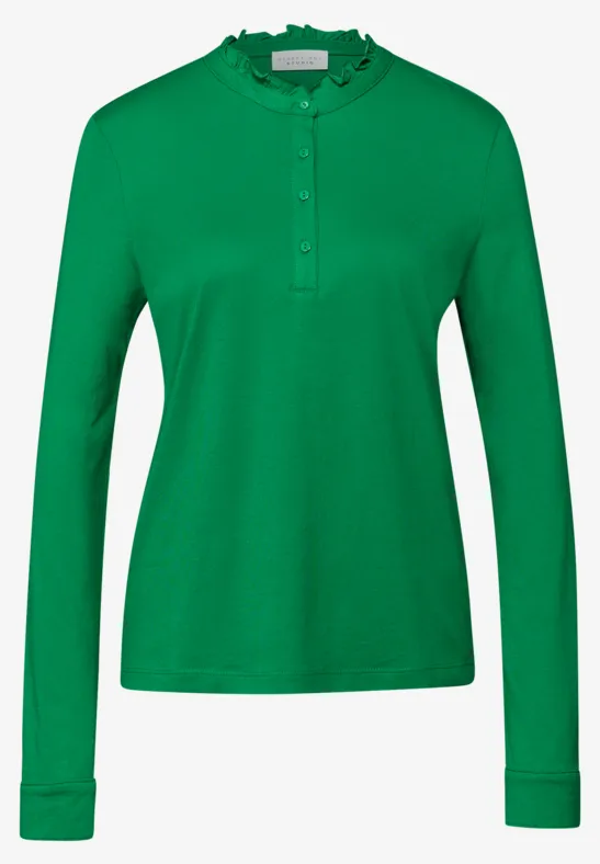 Langarmshirt mit Rüschen bold green