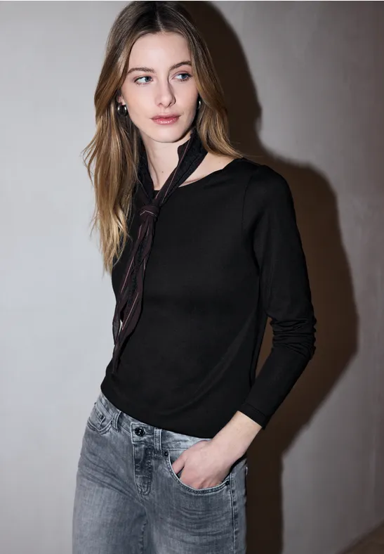 Basic Langarmshirt Black