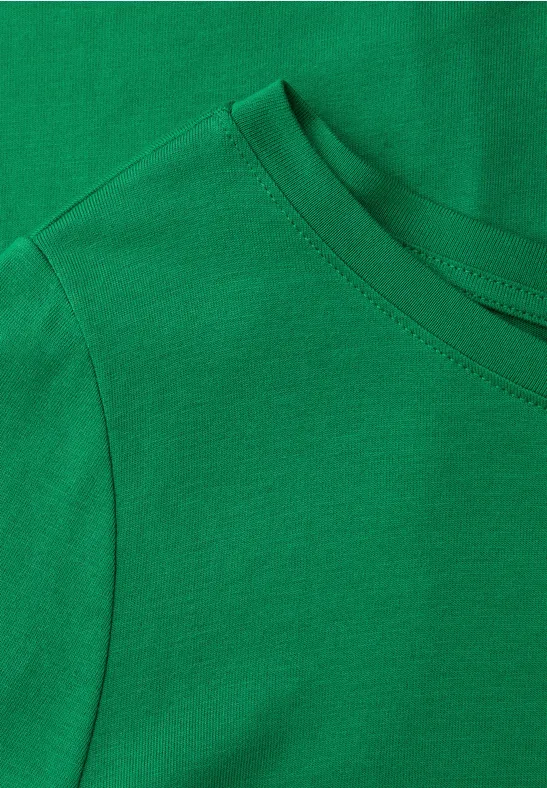 Basic Langarmshirt bold green