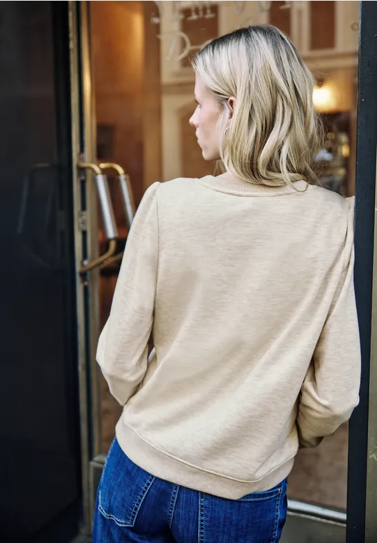 Shirt mit Knopfleiste buffed beige mel.