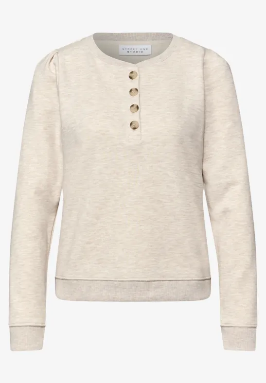 Shirt mit Knopfleiste buffed beige mel.