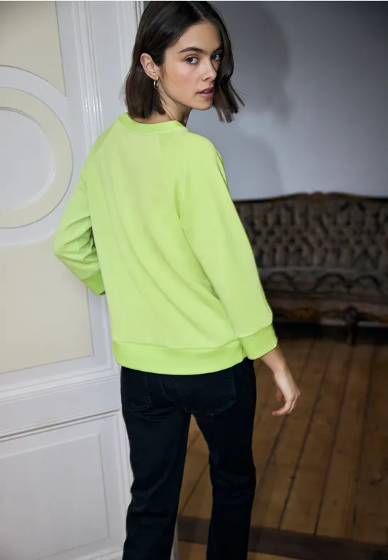 Softes Shirt mit Rippdetails flare green