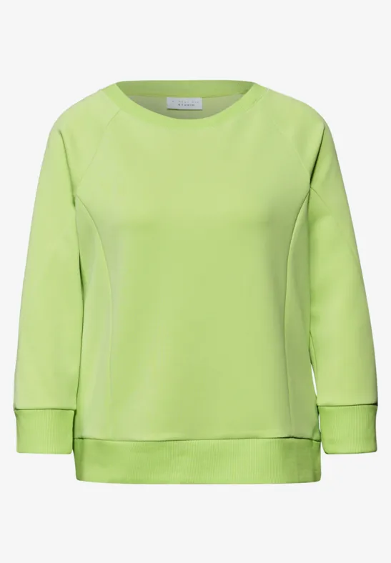 Softes Shirt mit Rippdetails flare green