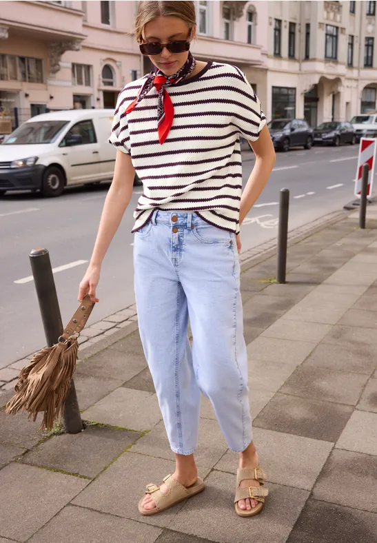 Dropped Shoulder Shirt im Strick-Look very berry