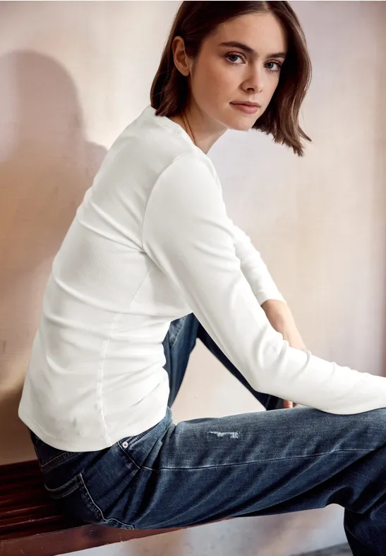 Rippstrukturshirt off white