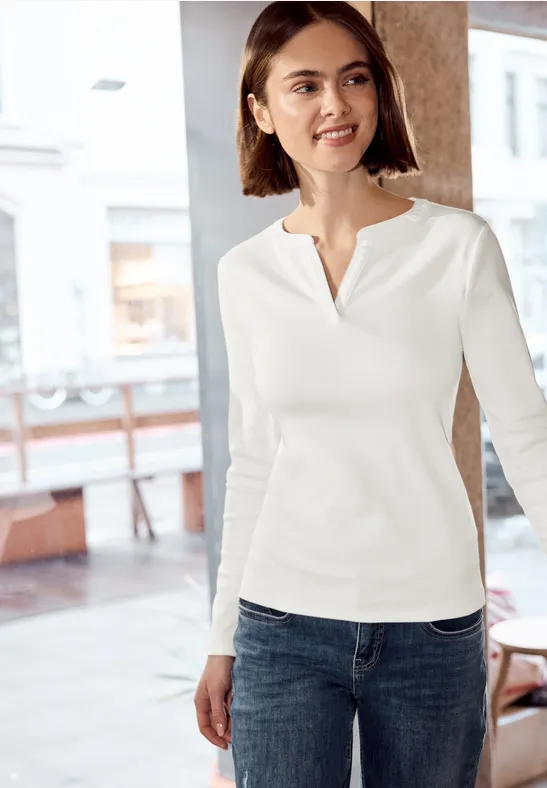 Rippstrukturshirt off white