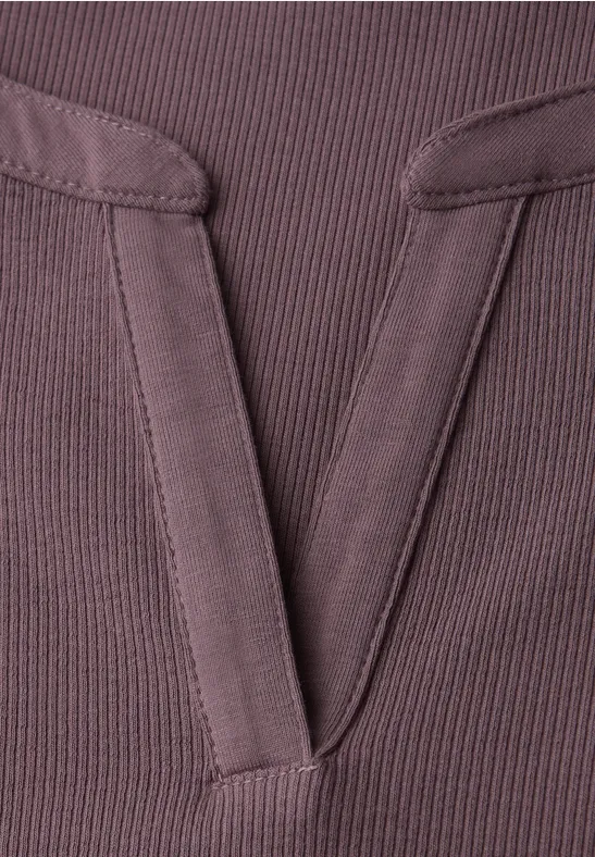 Geribd shirt met structuur hazy rose