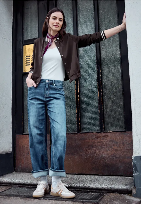 Blouson mit Collegedetails plummy brown