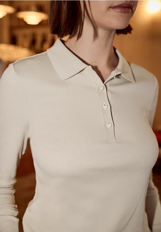 Poloshirt stone sand mel.