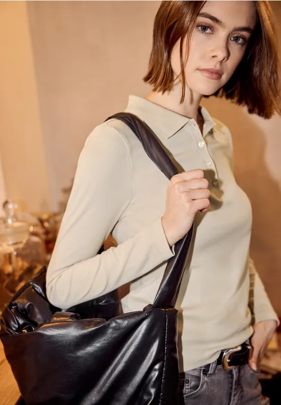 Poloshirt stone sand mel.