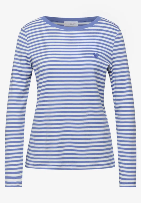 Shirt mit Embroidery blue echo