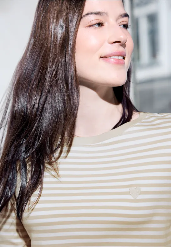 Shirt met borduursel stone sand