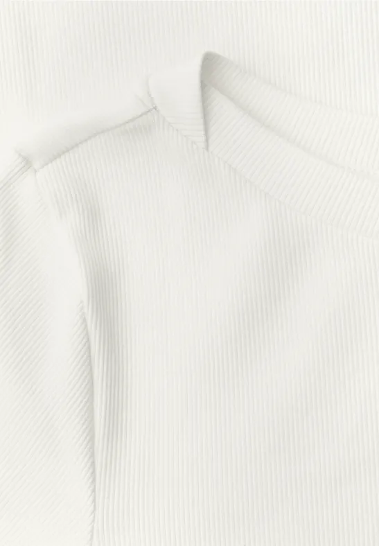 Basic shirt met boothals off white