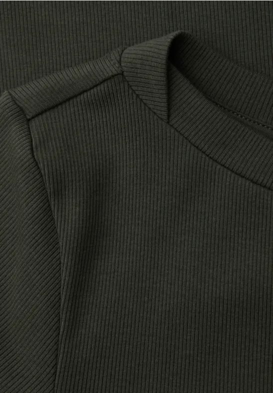 Basic shirt met boothals oil green