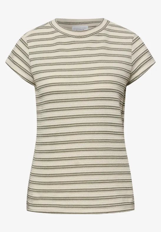 Shirt met korte mouwen en textuur Lichen Green