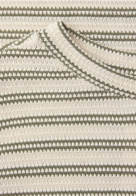 Shirt met korte mouwen en textuur Lichen Green